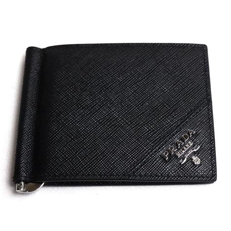 prada bifold wallet money clip|Prada black wallet price.